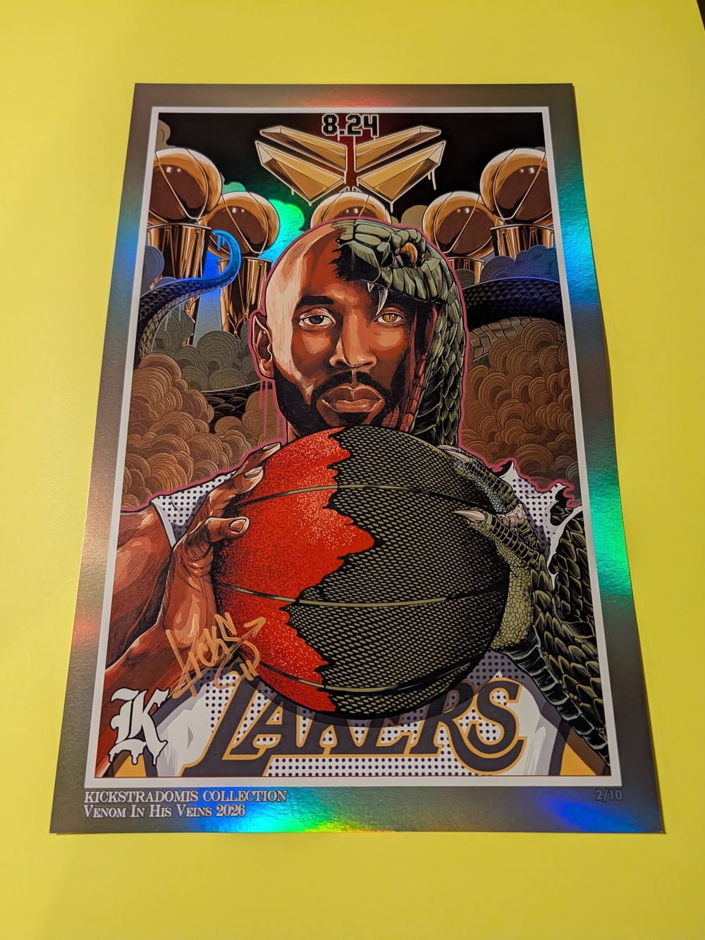 THE ANATOMY OF KOBE BRYANT BY KICKSTRADAMAS ( KICKS) LTD 10 HOLOFOIL POSTER..